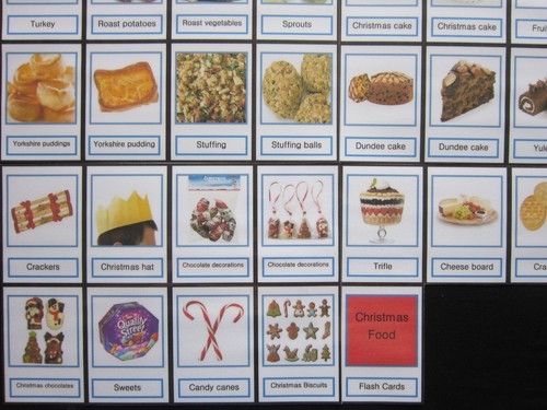 Tarjetas fotográficas de comida navideña - PECS/autismo/tabla de elección/demencia/pérdida del habla - Imagen 17 de 59
