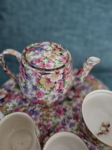 Vintage James Kent Old Foley Du Barry Fenton Tea Set For One - Picture 5 of 24