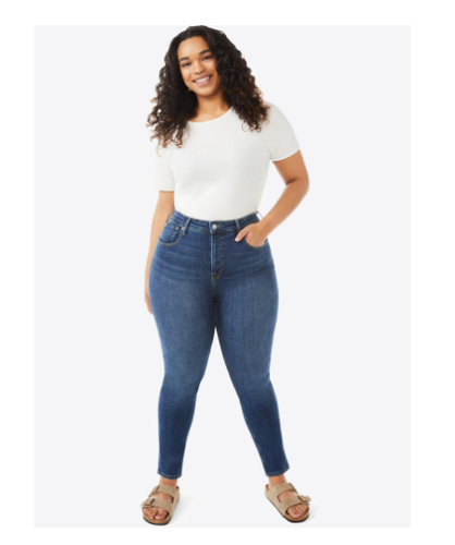 Free Assembly Womens High Rise Medium Light Wash Skinny Jeans Size 10 Short - Picture 7 of 11