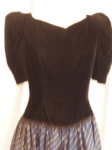 Scott Mcclintock dresses Velvet w/ Blue Taffeta Tule Formal Dress Size 10 1990 - Picture 2 of 15