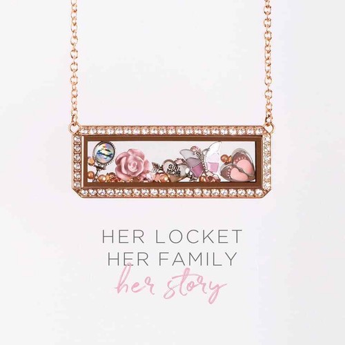 Authentic Origami Owl Bar Hinged Living Locket with 16"-18" Chain New - Picture 4 of 11
