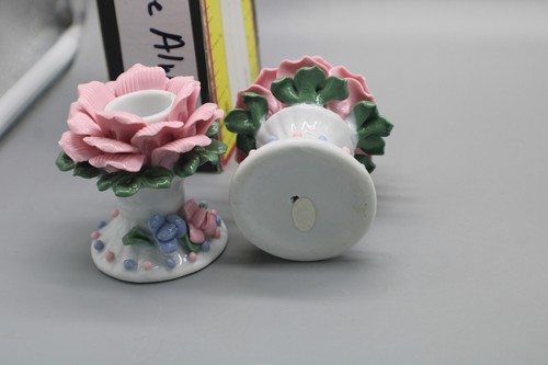 Kerzenhalter Rosa Rose Kegel Paar - Bild 7 von 8