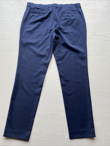 Original Penguin Osmans Wool Dress Pants Mens 36x32 Blue Slim Fit New - Picture 11 of 16