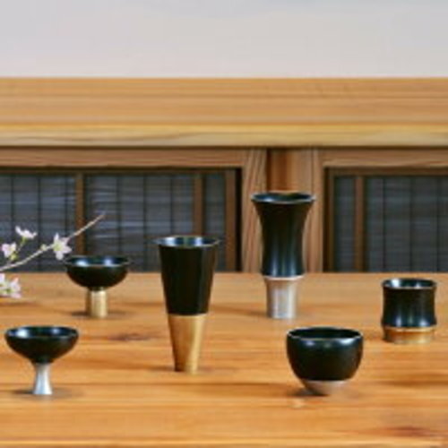 KISEN Silver Bamboo Sake Cup 50ml Japanese Black Urushi Lacquer Finish KSA150 - Picture 3 of 3