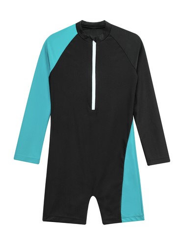 Kids Bating Suit Front Zipper Swimsuit Playwear Swimwear Gymnastics Beachwear - Bild 36 von 69