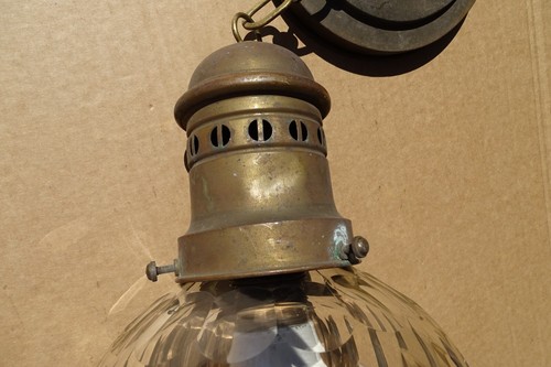 c.1910 JUGENDSTIL MESSING HÄNGELAMPE Deckenlampe wahlweise 1 von 3 Lampenschirme - Bild 8 von 24
