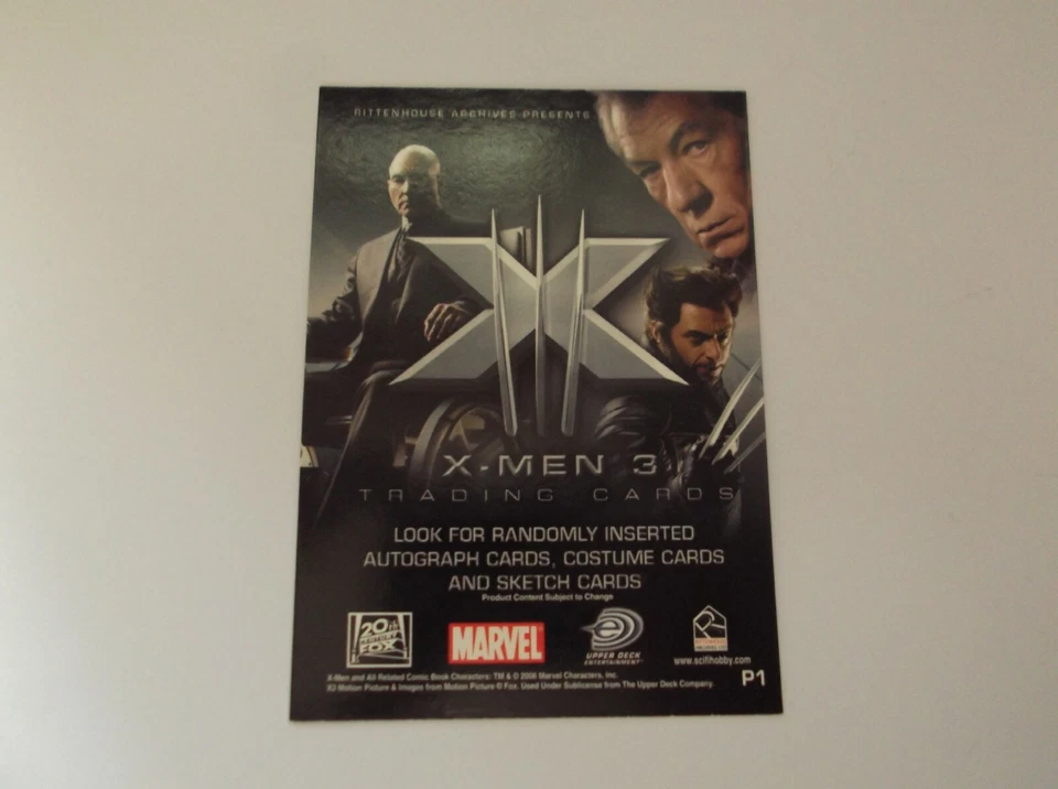 Rittenhouse & Marvel "X-MEN 3 - THE LAST STAND" #P1 Movie Promo Trading Card - Image 2 of 2