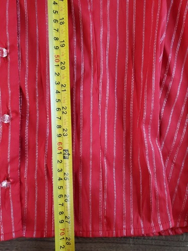 CATO Button Up Shirt Women's Size 18/20W Silver Metallic Striped Sleeveless - Picture 11 of 12