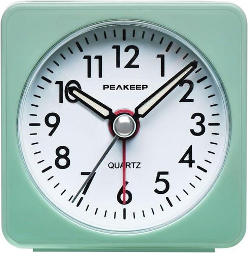 Peakeep Ultra Small, Battery Travel Alarm Clock with Snooze and Light, Silent  - Picture 10 of 12