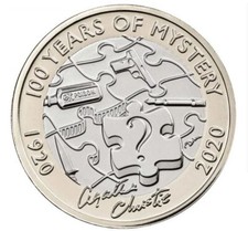 Agatha Christie Brand New Uncirculated coin - set cut from the 2020 Annual set