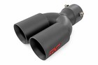 Rough Country Exhaust Tip Black Red Rc Logo 2.5-3" Pipe Single Inlet Dual Outlet
