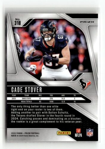 2024 Panini Prizm - Orange Lazer Prizm #318 Cade Stover (RC) - Foto 2 di 2