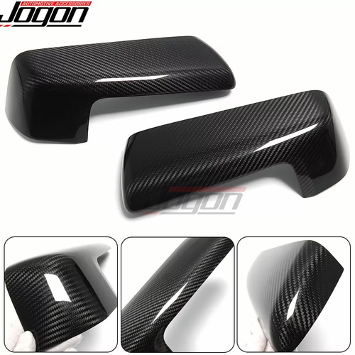 Carbon Side Mirror Caps Cover Trim For Chevy Silverado GMC Sierra Denali 2019-24 - Picture 6 of 15