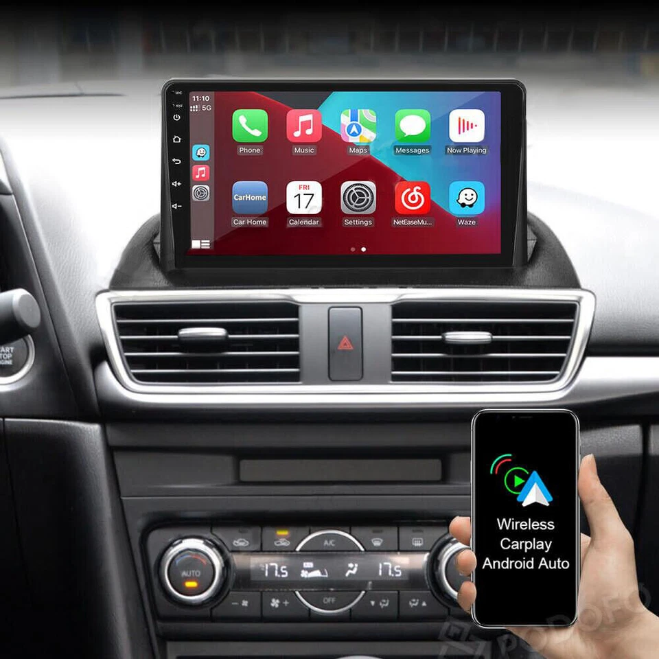 Radio estéreo para coche Mazda 3 Axela 2014-2019 Android 13 Carplay GPS navegación con cámara Foto 3 de 4
