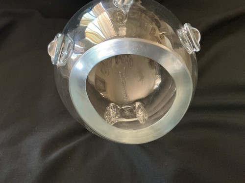 Hand Blown Blenko Style Large Thick Fish Art Glass Bowl Terranium Nautical Decor - Picture 7 of 8