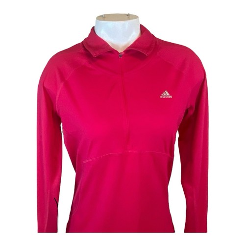 Adidas Climalite Women’s Medium Pink 1/4 Zip Pullover Sweatshirt Running - Bild 1 von 8