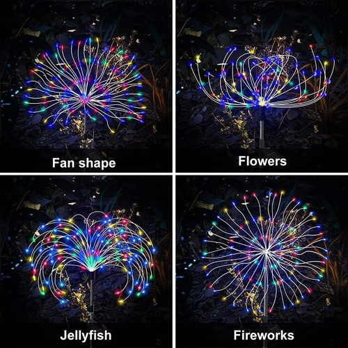 2PCS150 LED Garden Path Outdoor Decor Solar Firework Starburst Light Fairy Lamp - Bild 2 von 13