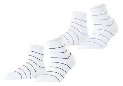 Esprit Aux femmes Rayé Coton Chaussettes - blanc - Photo 1/4