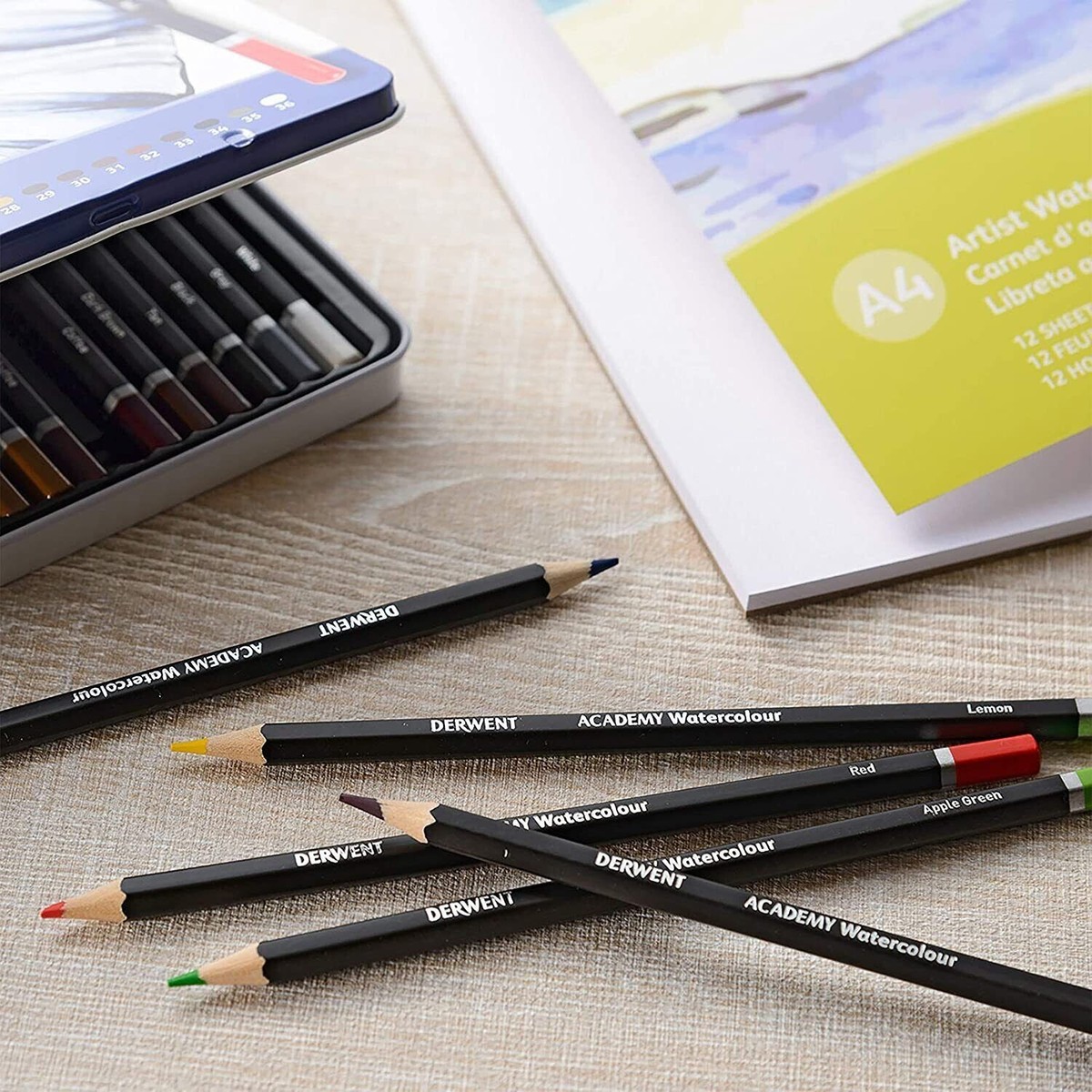 画材 DERWENT 36 Watercolor Derwent Watercolor Pencil 36 Color Set Tin: Savannah College
