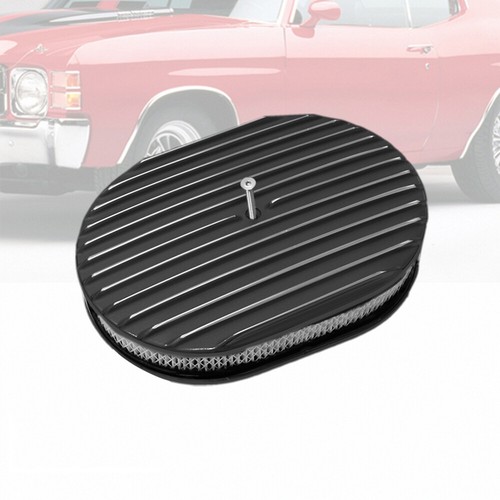 Black Tall Valve Covers Fit Chevy BBC 396 454 502 65-95 & 12" Finned Air Cleaner - Picture 5 of 7