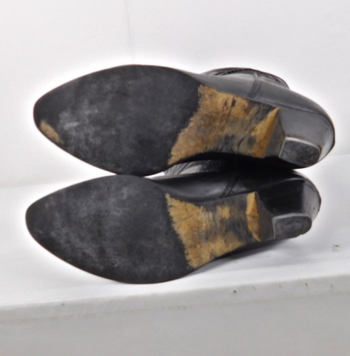 Bottes mi-mollet Clarks en cuir noir pointure 3 bout arrondi détail point western - Photo 5/5