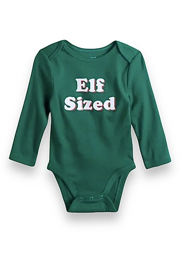 18 Months NWT Baby Girl/boy Christmas Green Elf Sized Christmas Bodysuit NEW - Picture 6 of 7