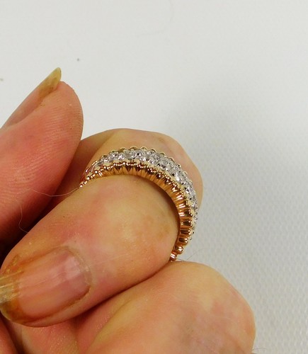 COCKTAIL RING 14K YELLOW GOLD 1 CARAT TOTAL WEIGHT NATURAL WHITE DIAMONDS - Picture 10 of 11