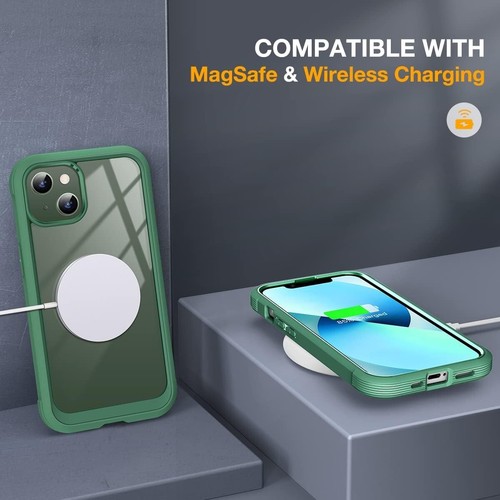 iPhone 13 6.1" Full-Body Glass Clear Case with Built-In Screen Protector - Green - Picture 6 of 7