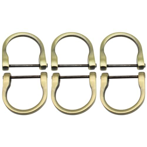 LBTODH 6PCS Horseshoe U Shape Screw in Shackle Brushed Bronze D Ring for DIY - Picture 1 of 4