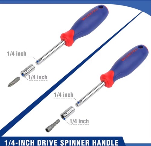 Juego de brocas de llave de trinquete 69 piezas 1/4” kit de herramientas de reparación de automóviles con estuche - Imagen 6 de 10