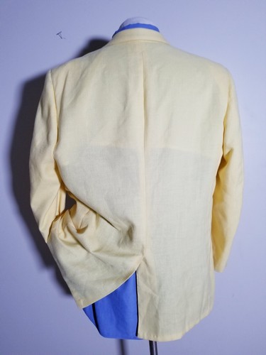 Vintage Haspel 46L 46T Yellow Rayon Poly Hopsack Blazer Sport Coat Jacket - Picture 3 of 7