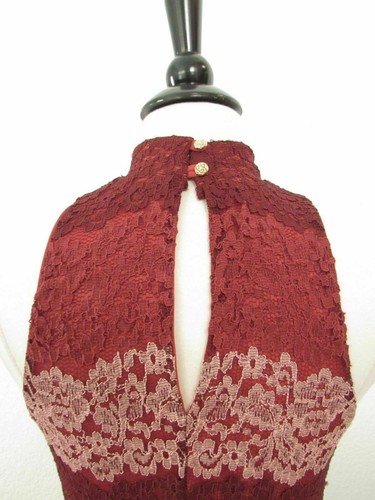 Anthropologie Dress New Size Small Red Burgundy Boho Coastal Coquette Chic Retro - Picture 4 of 5