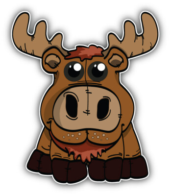 Moose Head Car Bumper Sticker Decal ''SIZES''