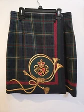 Vtg 90s Bentley Arbuckle Tartan Scarf Wrap Skirt Size 4 Red Green Blue Plaid