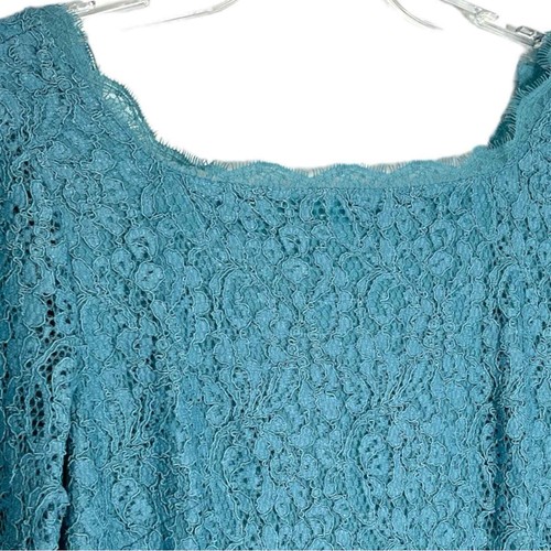 Adrianna Papell Lace Dress Sz Turquoise Blue Scalloped Nwt $160   - Picture 6 of 10