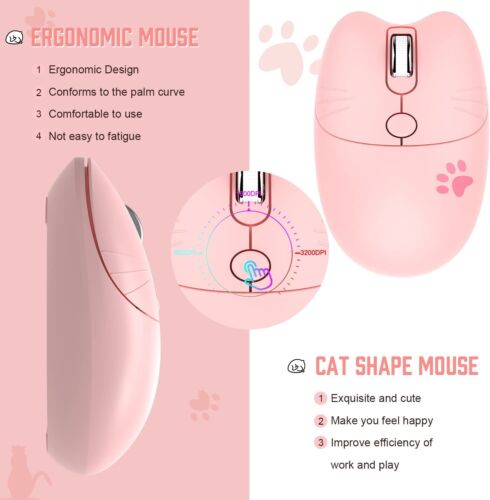 2.4GHz wireless keyboard &mouse+wireless Bluetooth headset 84 Key Cute Keyboard - Picture 40 of 51