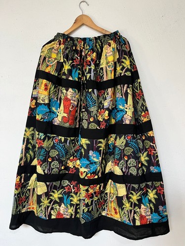 Indian Cotton Black Frida Kahlo Skirt Women's Clothing Skirt Partywear Skirts AU - Picture 1 of 5