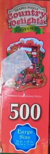 COUNTRY DELIGHTS AUTUMN FARM STAND - 500 PUZZLE PIECES, UNIQUE SHAPED  22"X28" - Picture 3 of 5