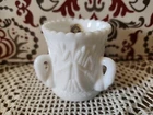 Vintage WESTMORELAND Milk Glass TRIPLE SWAN Handled Toothpick Holder with label