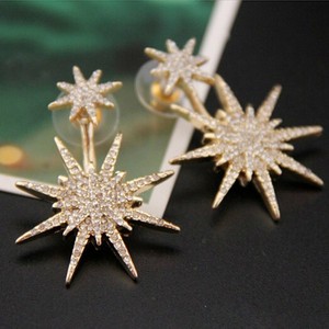 Women-Lady-Crystal-Dangle-Drop-Gold-Star-Stud-Earrings-Fashion-Wedding-Jewelry