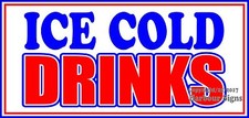 Choose Your Size) Ice Cold Drinks DECAL Food Truck Vinyl Sign Concession