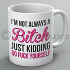 I'm Not Always A Bitch Mug Mugs Profanity Swearing Birthday Funny Joke Rude Gift