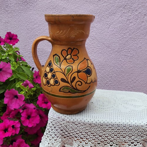 Vintage Jug Antique tableware Rustic decor Clay Vessel Wedding decor - Picture 2 of 12