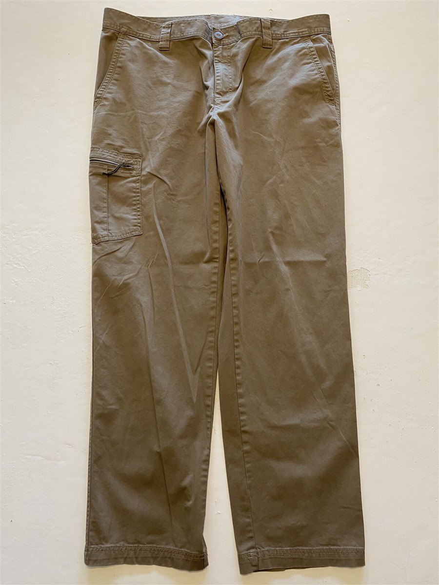 Columbia 40 x 32 Brown Stretch Twill Zip Pocket Outdoor