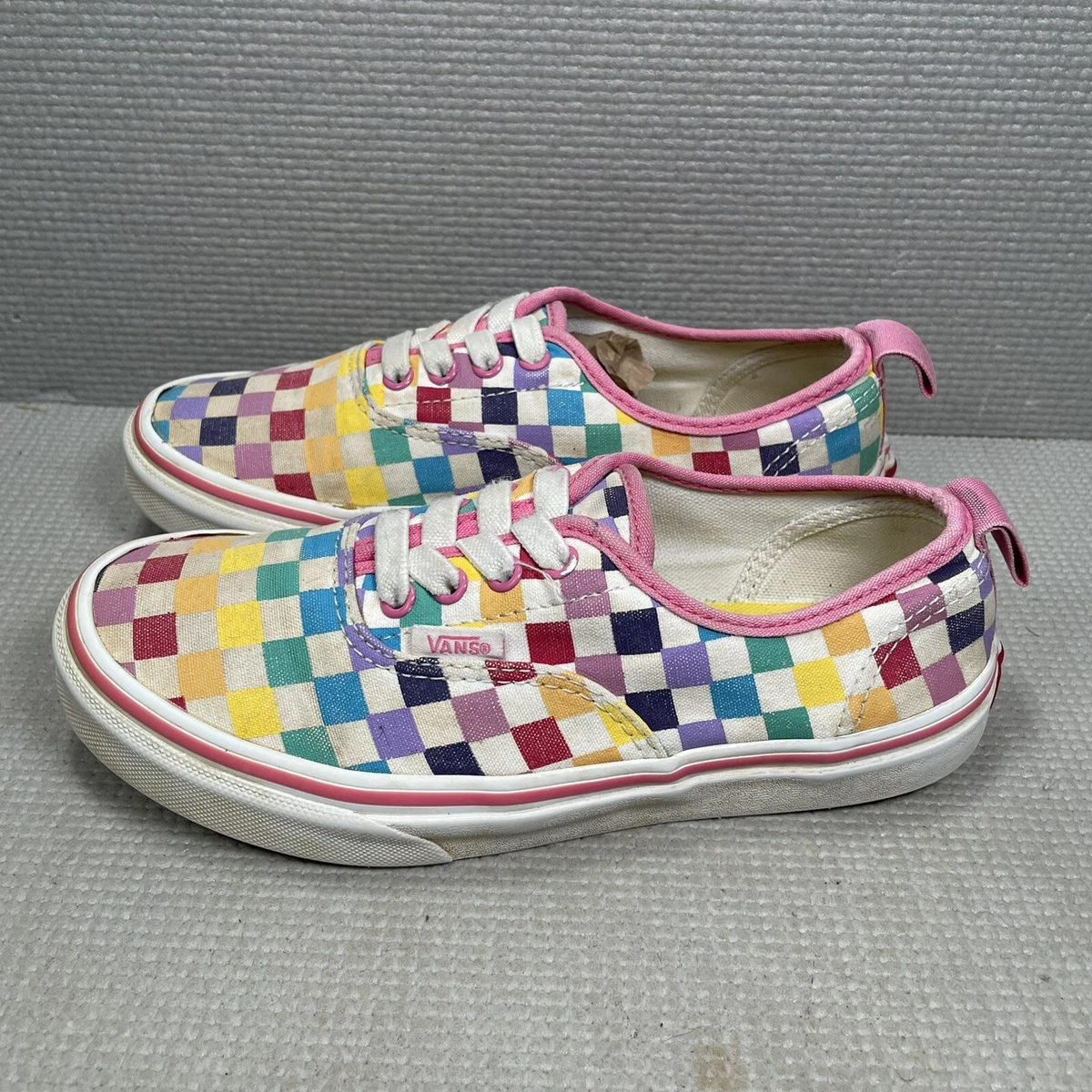 Kids rainbow top slip on vans