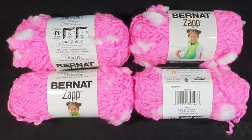 4 Balls of Bernat Zapp 50g Yarn (200g) - Blue, Green, Pink, Yellow, Peach - Picture 9 of 27