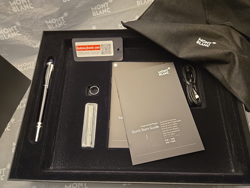 $775 MSRP Montblanc 123663 Augmented Paper Sartorial V4.2 Blue Luxury e-Notebook - Foto 3 di 8