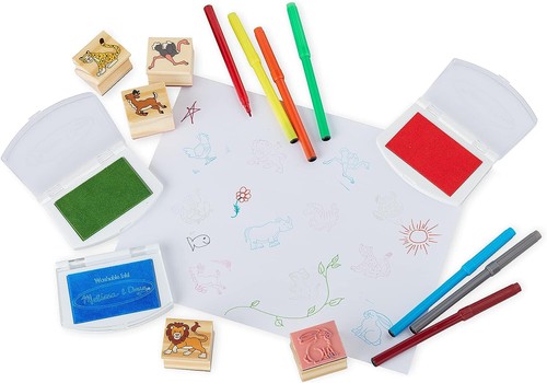Melissa & Doug Jumbo Deluxe Haustiere Bauernhof Tiere Holzstempel Set Lernspiel - Bild 8 von 14