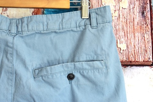 Men's H&M Divided Chino Shorts Button Fly Flat Front SIZE 34 Blue PRE-OWNED - Picture 7 of 8