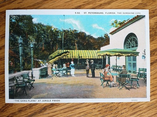 Postal The Gang Plank at Jungle Prado St. Petersburg FL frontera blanca - Imagen 1 de 2